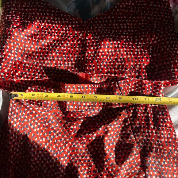 Petal & Pup Women's Printed Burnt Orange Satin Cutout Midi Dress Size 4 - Picture 7 of 8